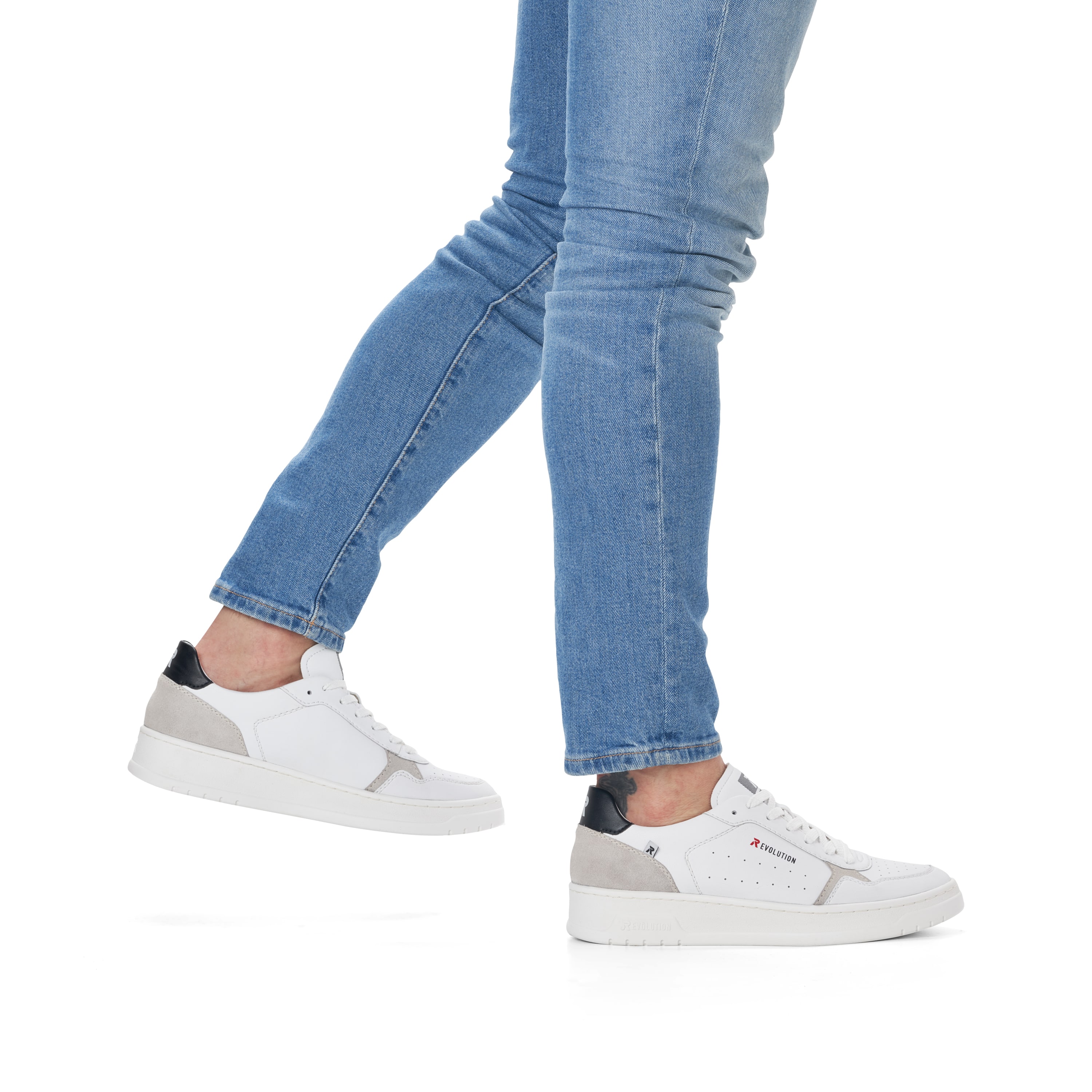 Rieker Herren Sneaker Low brilliant-white graphite-grey
