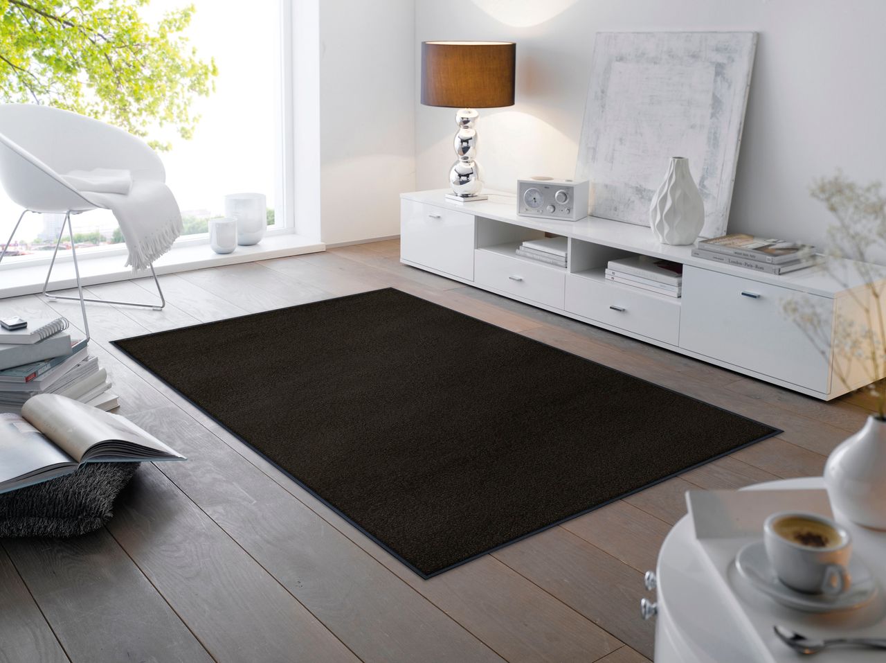 Fuma Rutschfeste Fußmatte Raven Black 180 x 120 cm