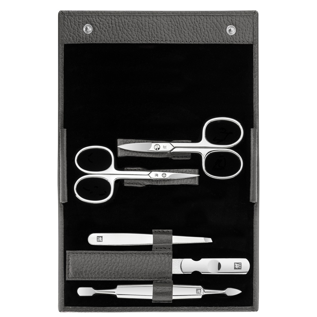 Classic Inox Druckknopf-Etui. Leder. 5-tlg.