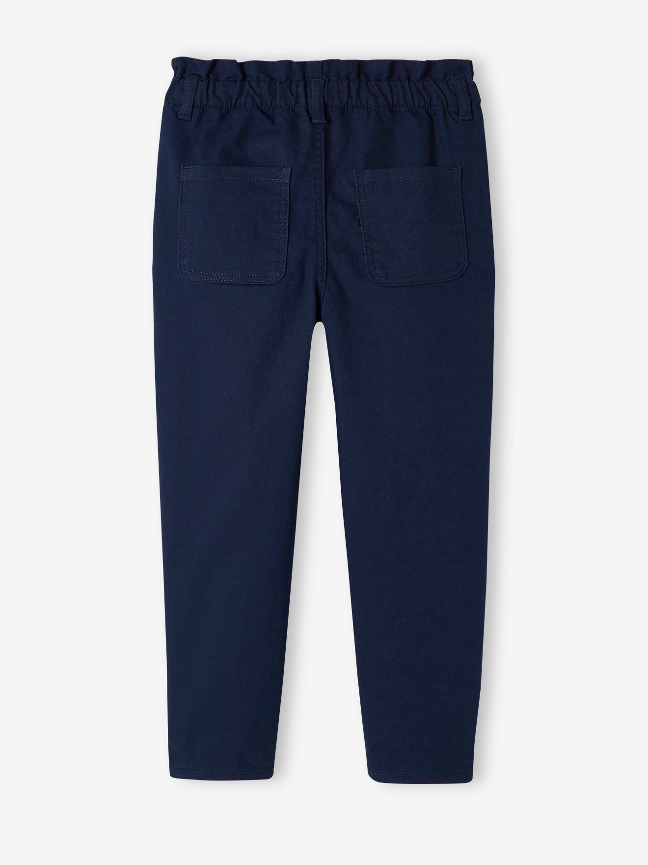 Vertbaudet Die UNVERWÜSTLICHE, robuste Mädchen Paperbag-Hose - marine