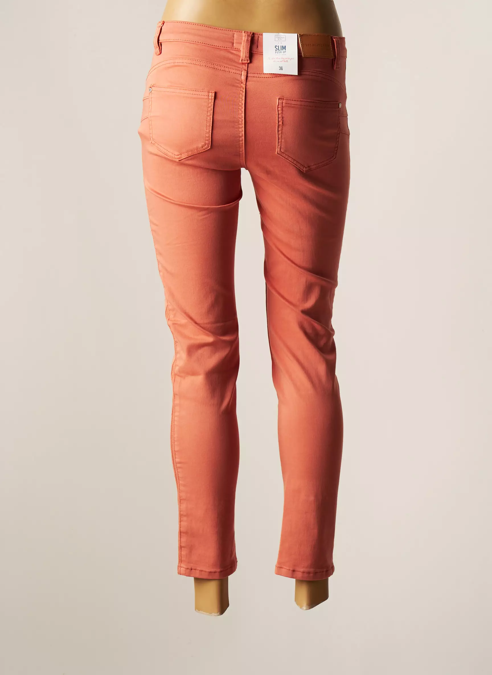 C Est Beau La Vie Pantalon7 8 Femme couleur orange