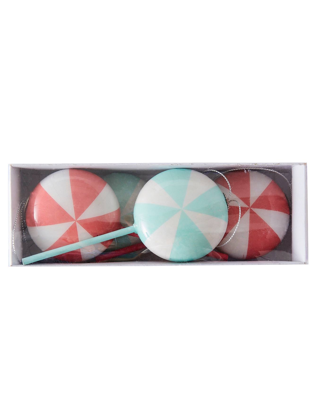 Les 4 décorations Candy à suspendre rouge