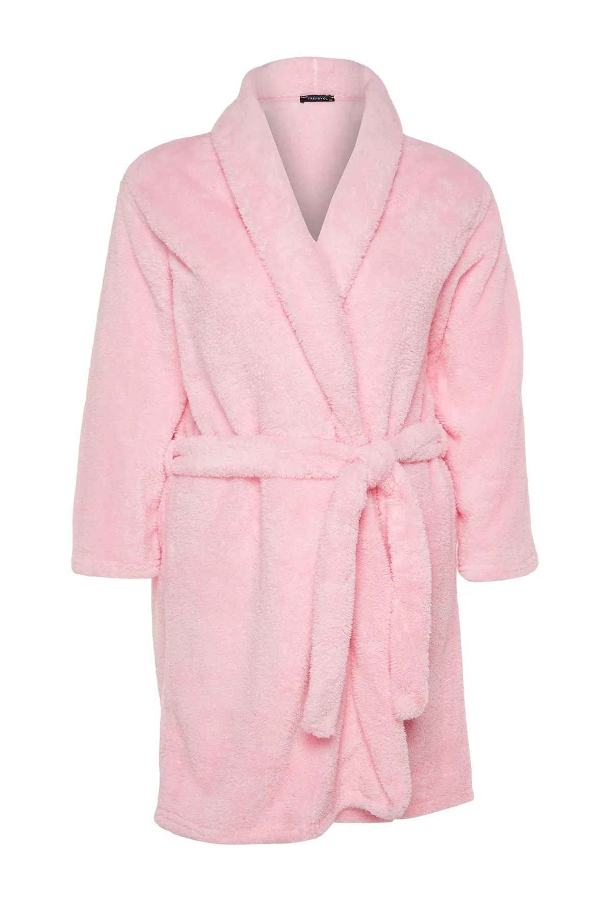 Trendyol Curve  Rosa gebundener Morgenmantel