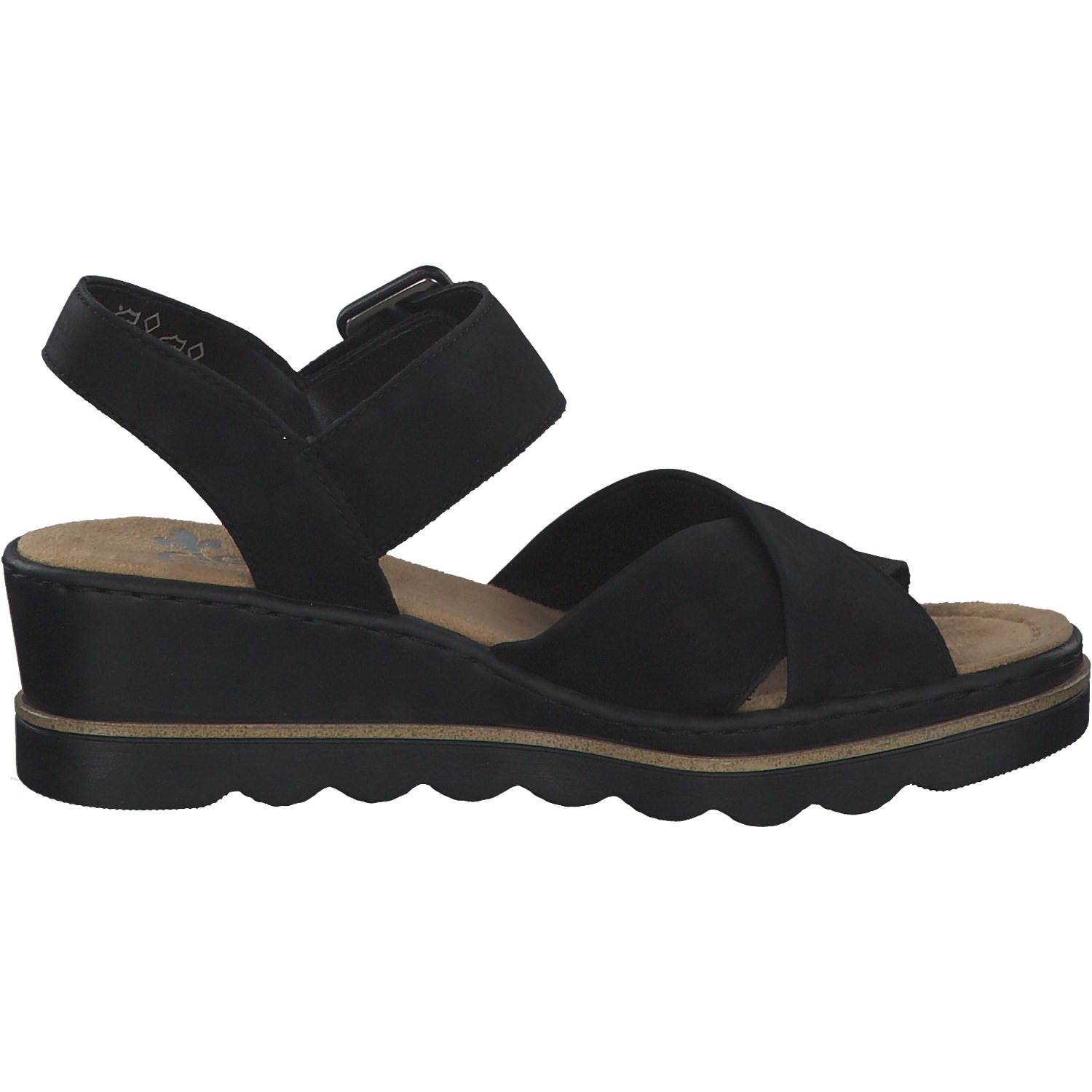 Rieker 67463, Plateau-Sandaletten, Damen, schwarz