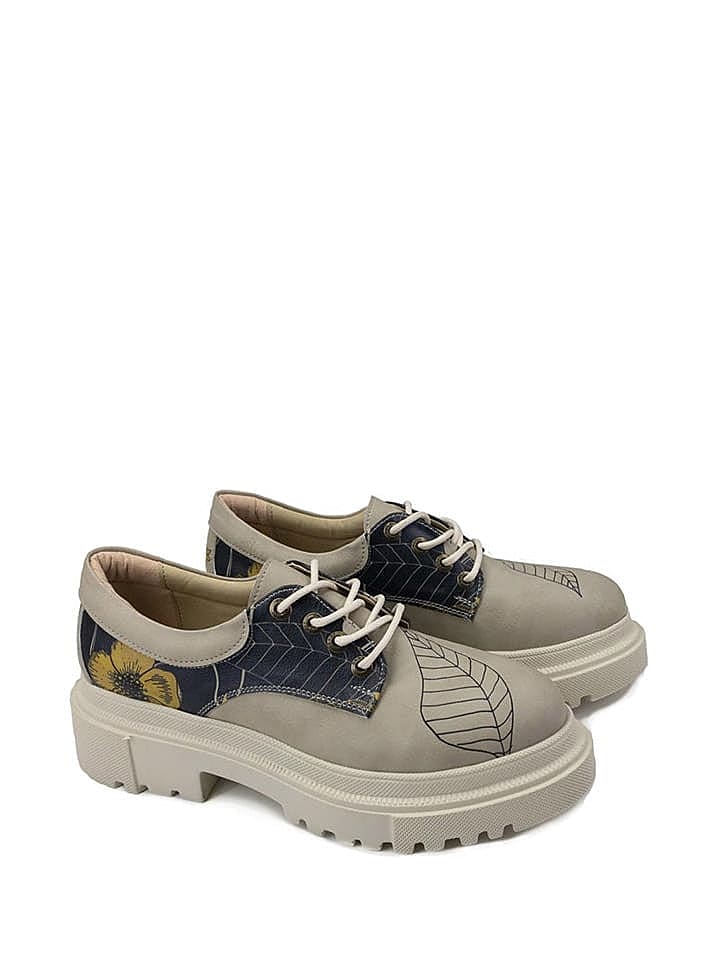 Goby Schnürschuhe in Beige/ Dunkelblau günstig kaufen 37