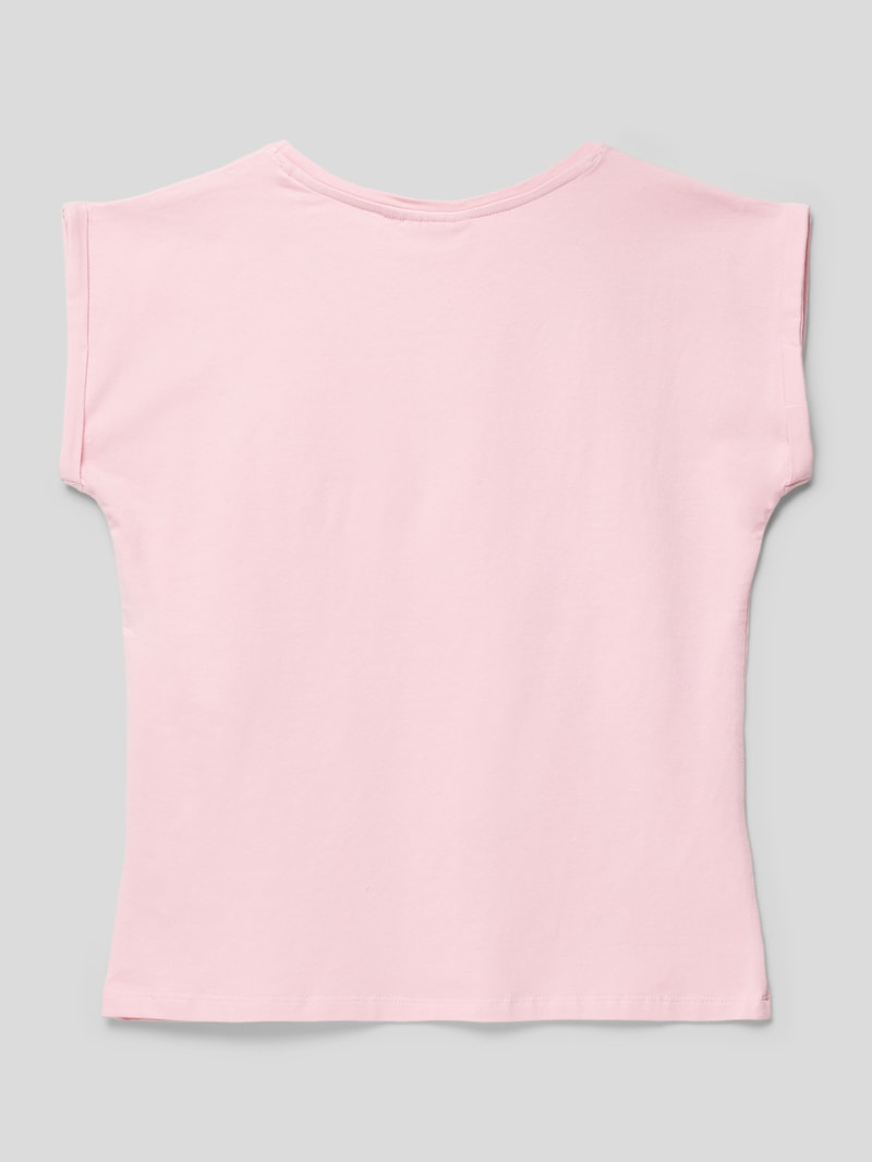 T-Shirt mit Motiv-Applikation in hellrosa