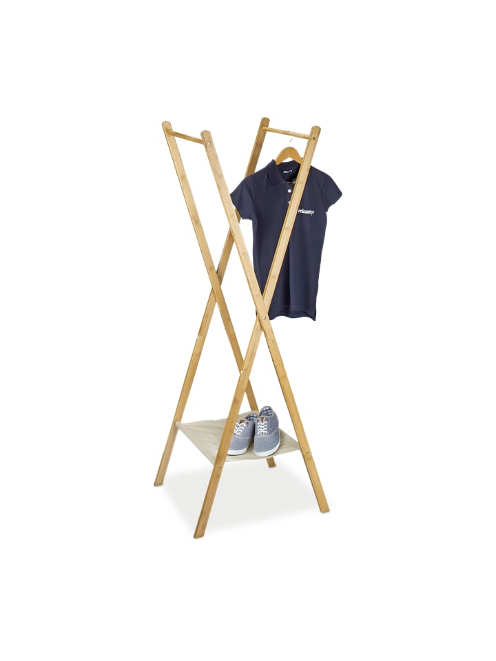 relaxdays Kleiderständer in Natur - (B)50 x (H)155,5 x (T)57,5 cm günstig kaufen onesize