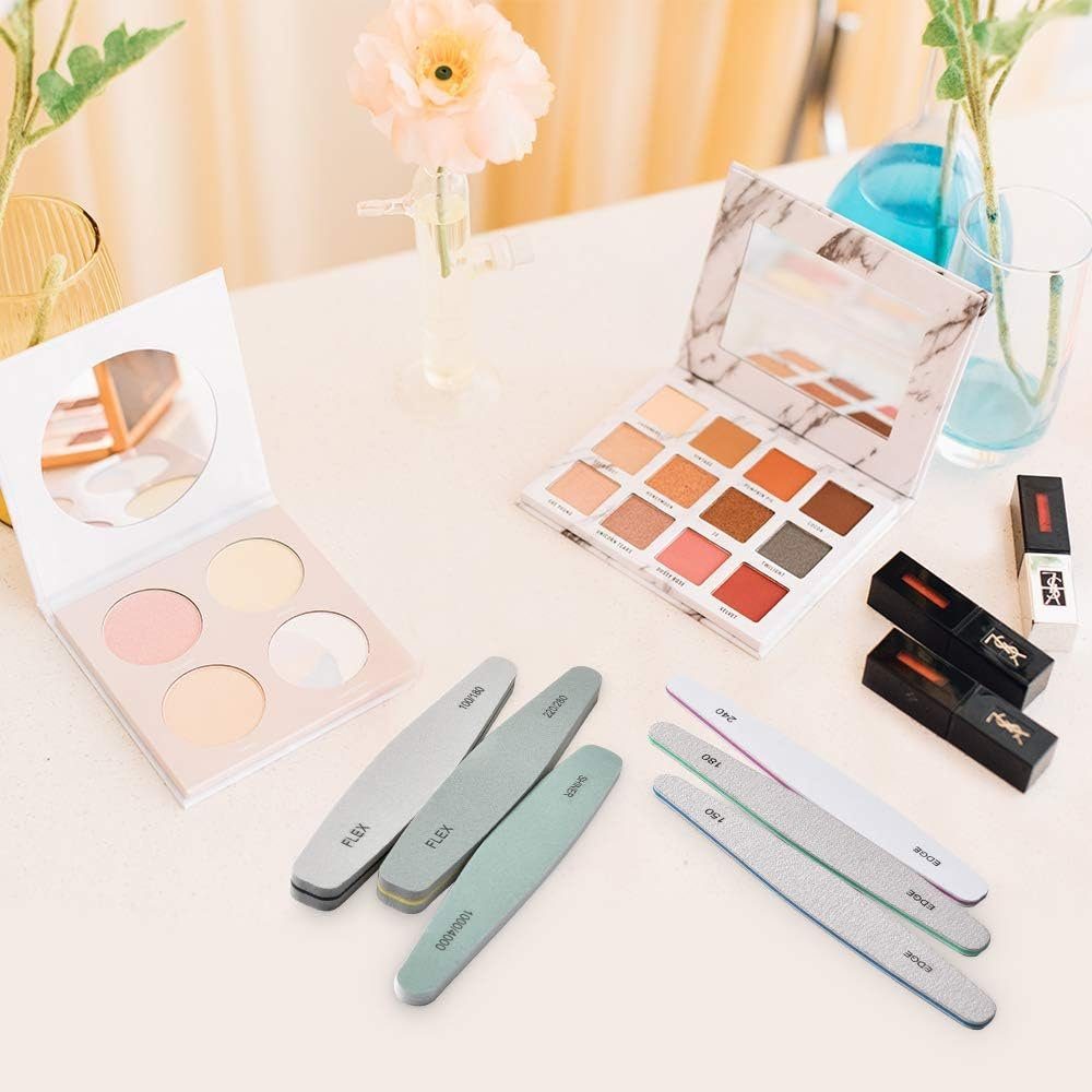 Directin Sandblatt-Nagelfeile Profi Nagelfeile Set, Nagelfeilen Set, Doppelseitige Nagel Buffer, 6 Stücke, für natürliche Nägel und Gelnägel, 6 Stücke, natürliche Manikürefeile