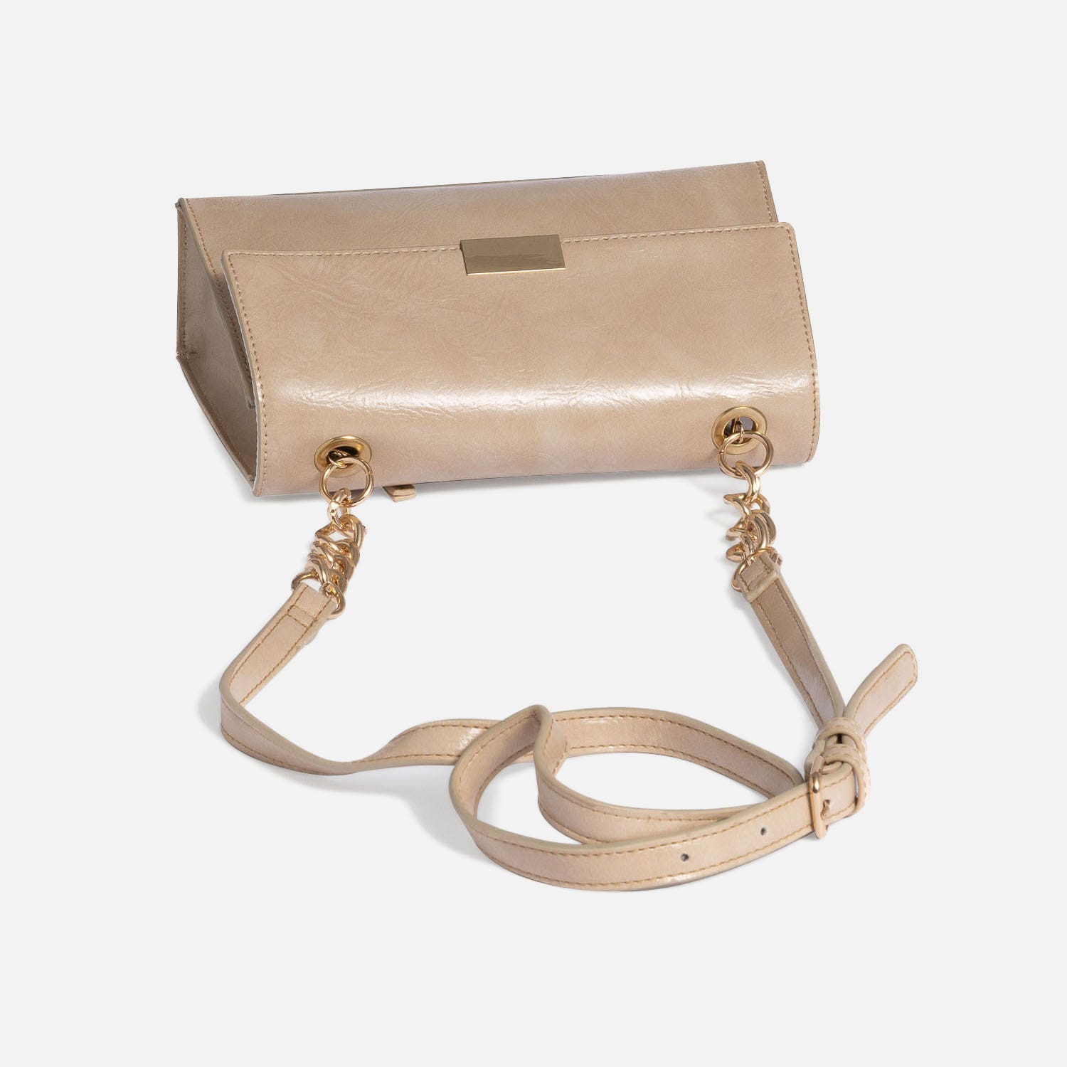 Sac à main beige rosé verni