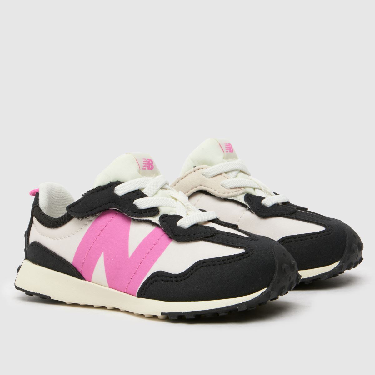 New Balance svarta och rosa 327 flickor småbarnsskor