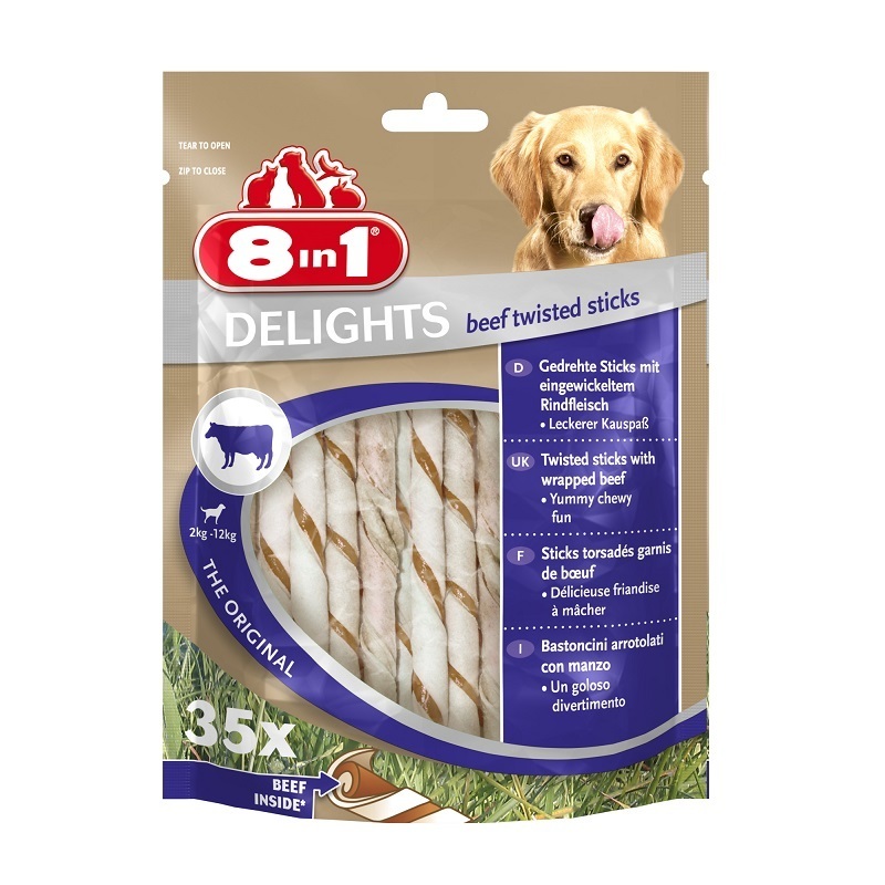 8in1 Snacks 8in1 Delights Twisted Sticks Rind 35 Stück
