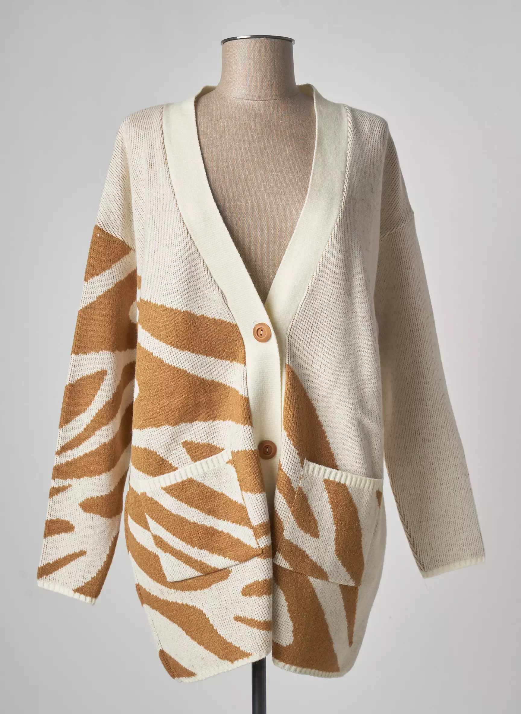 Pame Carrioni Cardigans Femme couleur beige