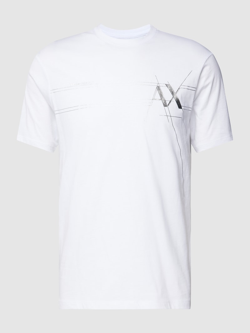 T-Shirt mit Label-Print in weiß