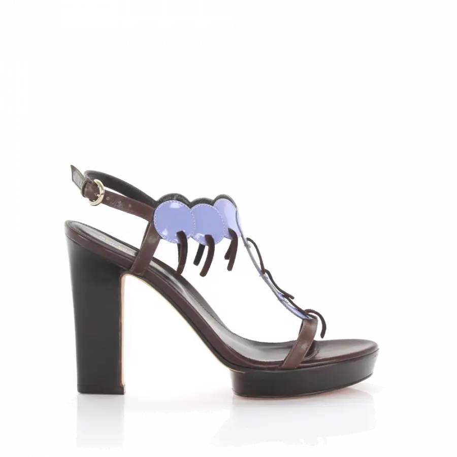 Sergio Rossi - Sandalen Plateau Knöchelriemchen Lackleder lila - lila