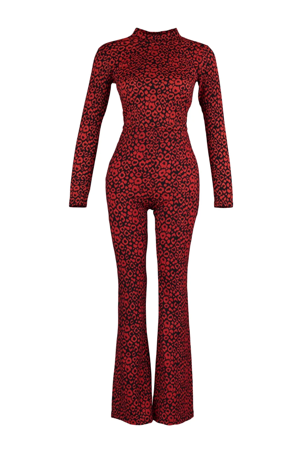 Trendyol Collection  Rotes bedrucktes Strickoberteil und -unterteil-Set TWOAW23AU00153