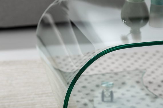 riess-ambiente Couchtisch FANTOME 90cm transparent, Wohnzimmer · Glas · rund · auf Rollen · Modern Design