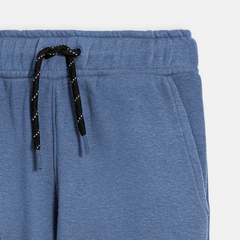 Jogging uni à poches cargo bleu garçon