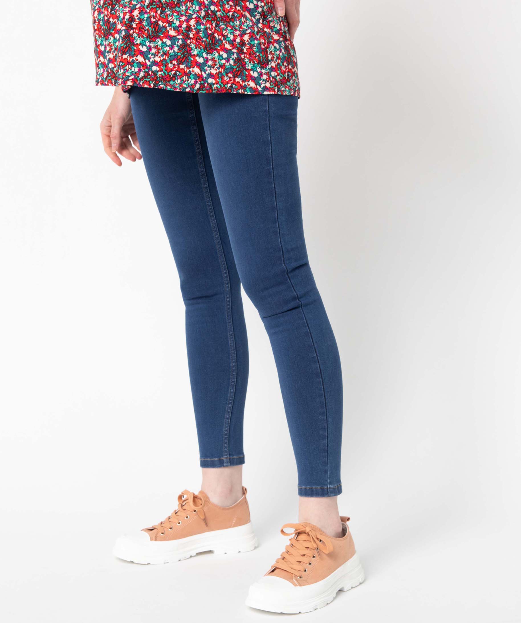 Jean de grossesse coupe slim avec bandeau bas stone | GEMO