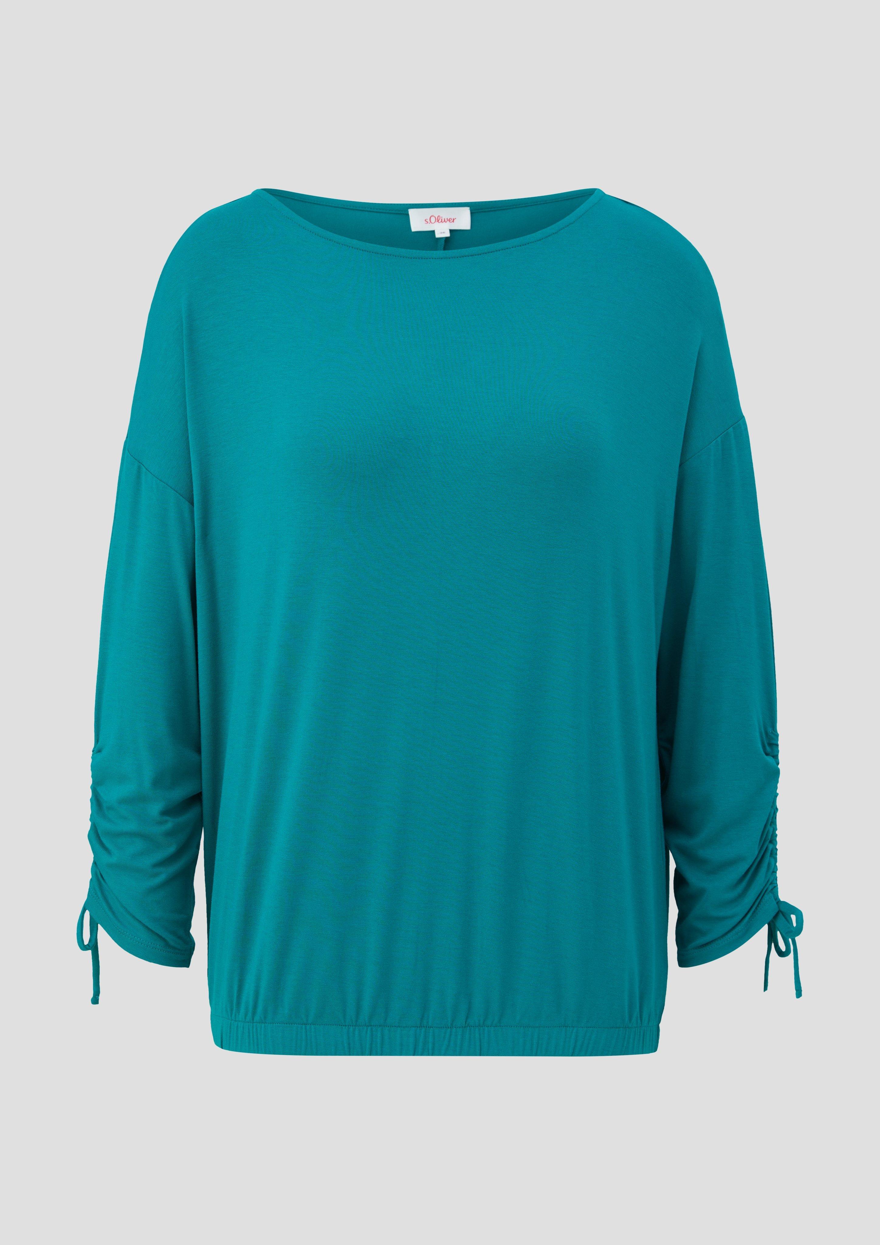 Langarmshirt mit Raffung an den Ärmeln   2142202-6680