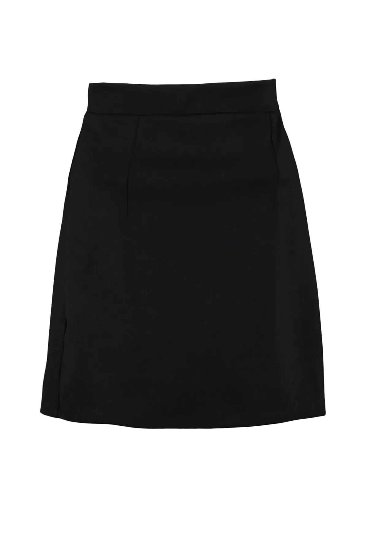 Trendyol Collection  Schwarzer Minirock mit normaler Taille und Schlitzdetail, dehnbar, aus Strick TWOAW21ET0660