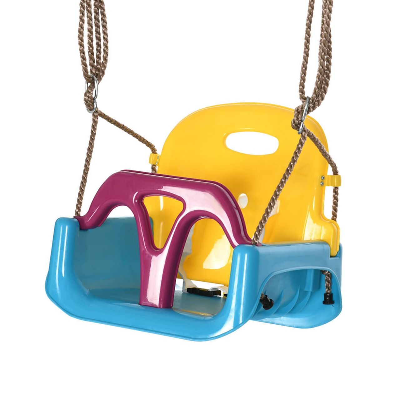 Outsunny 3-in-1 Babyschaukel, Kinderschaukel mit verstellbarem Seil, Blau