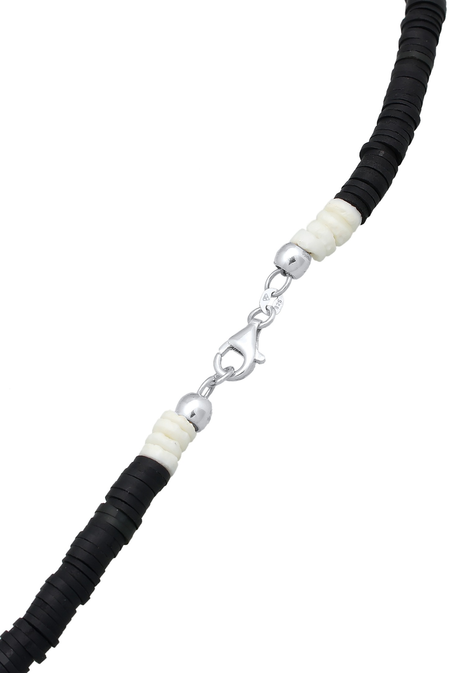 KUZZOI Vintage Surfer Men's Beads con cuentas Heishi de plata de ley 925