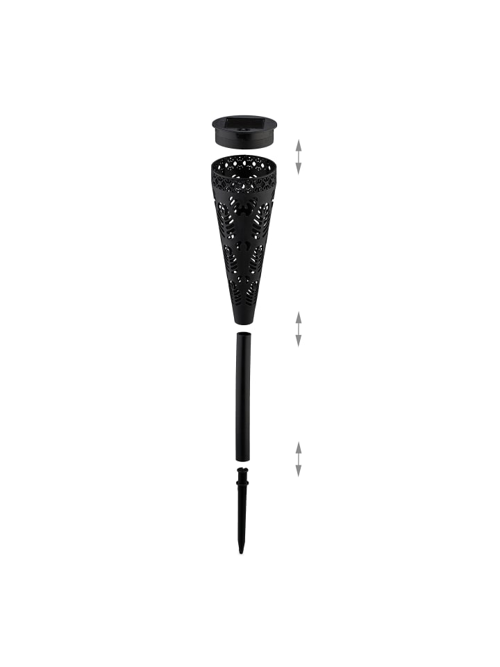 relaxdays 12 x Solarlampe in Schwarz günstig kaufen onesize