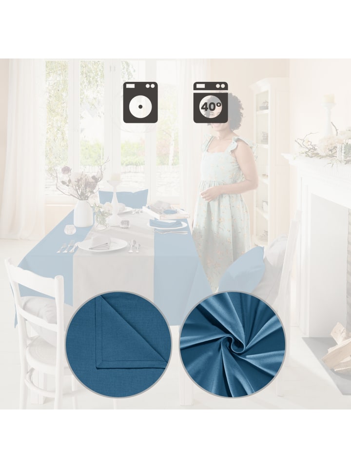 REDBEST Tischdecke Tulsa in blau günstig kaufen