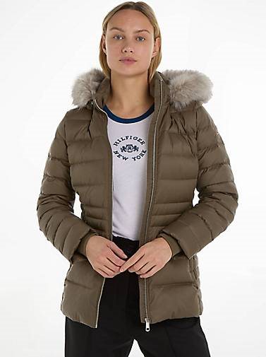 TOMMY HILFIGER Damen Daunenjacke mit Kapuze TYRA DOWN JACKET WITH FUR