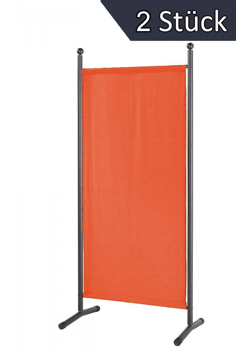 Grasekamp Doppelpack Stellwand 85x180 cm - terra - Paravent Raumteiler Trennwand Sichtschutz