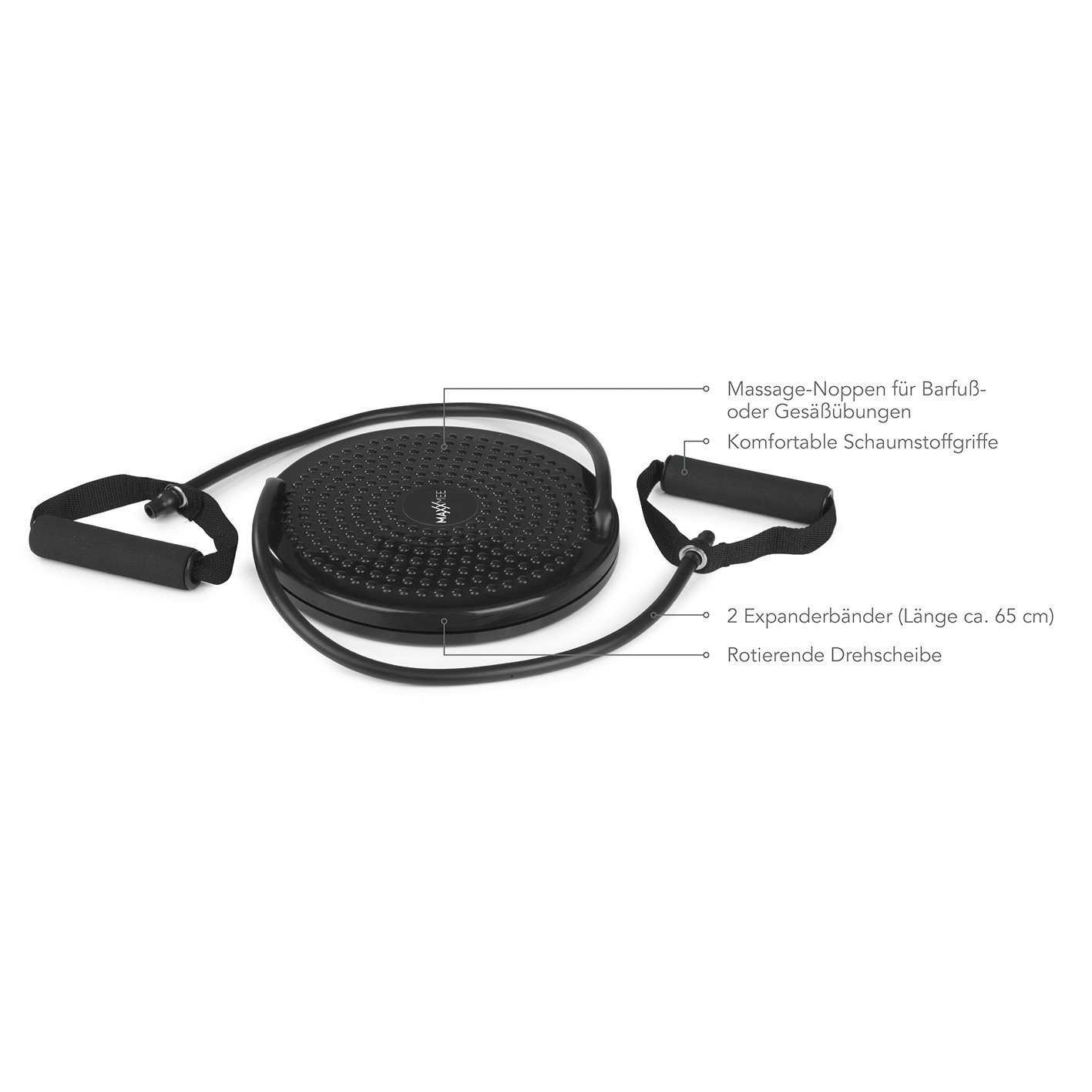 MAXXMEE Multitrainer Rotation Disk Expanderbändern 25 cm schwarz