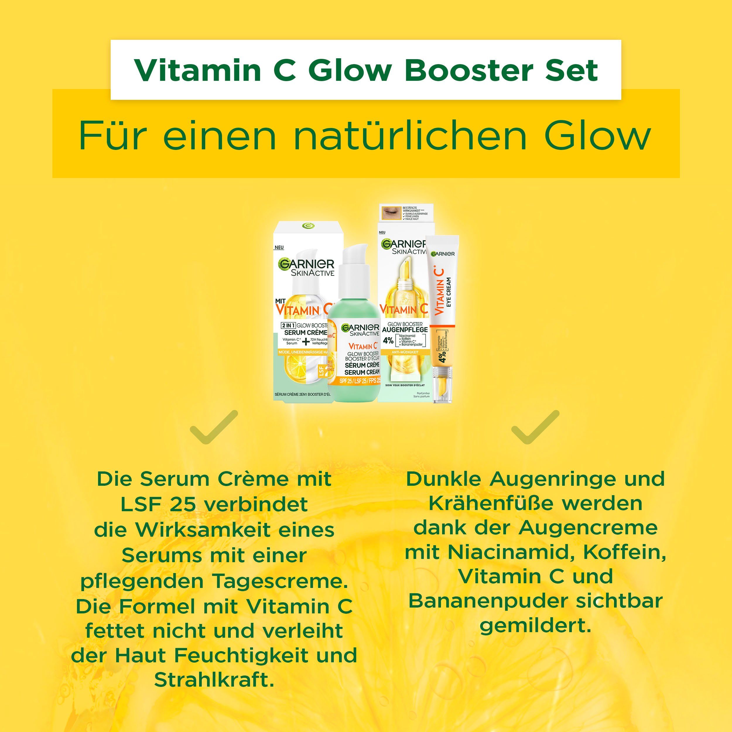 GARNIER Gesichtspflege-Set Vitamin C Glow Booster Set Set, 2-tlg.