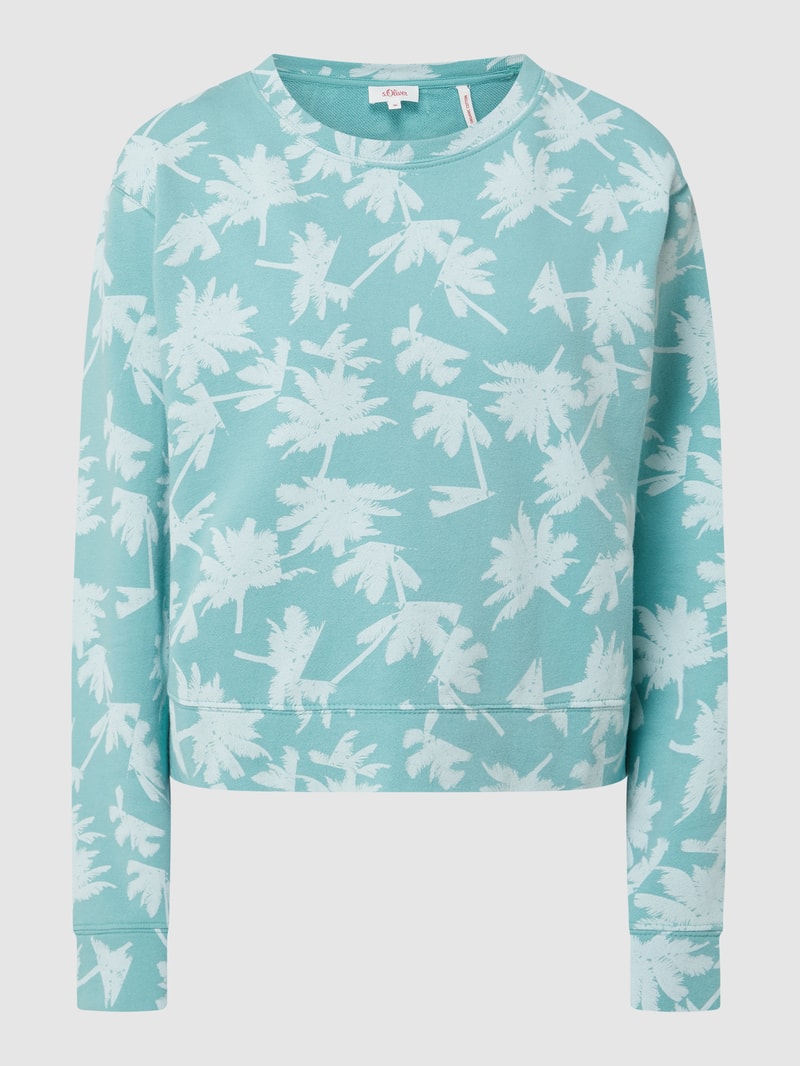 Sweatshirt mit Palmen-Prints in mint