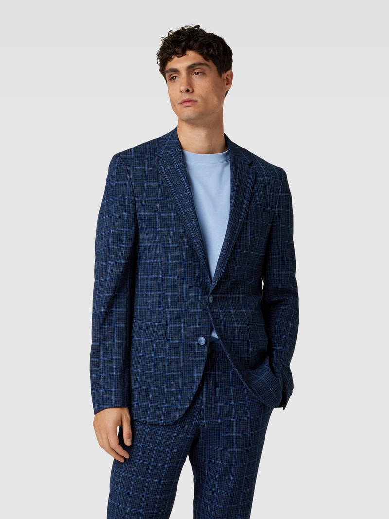 2-Knopf-Sakko mit Tartan-Karo in marineblau