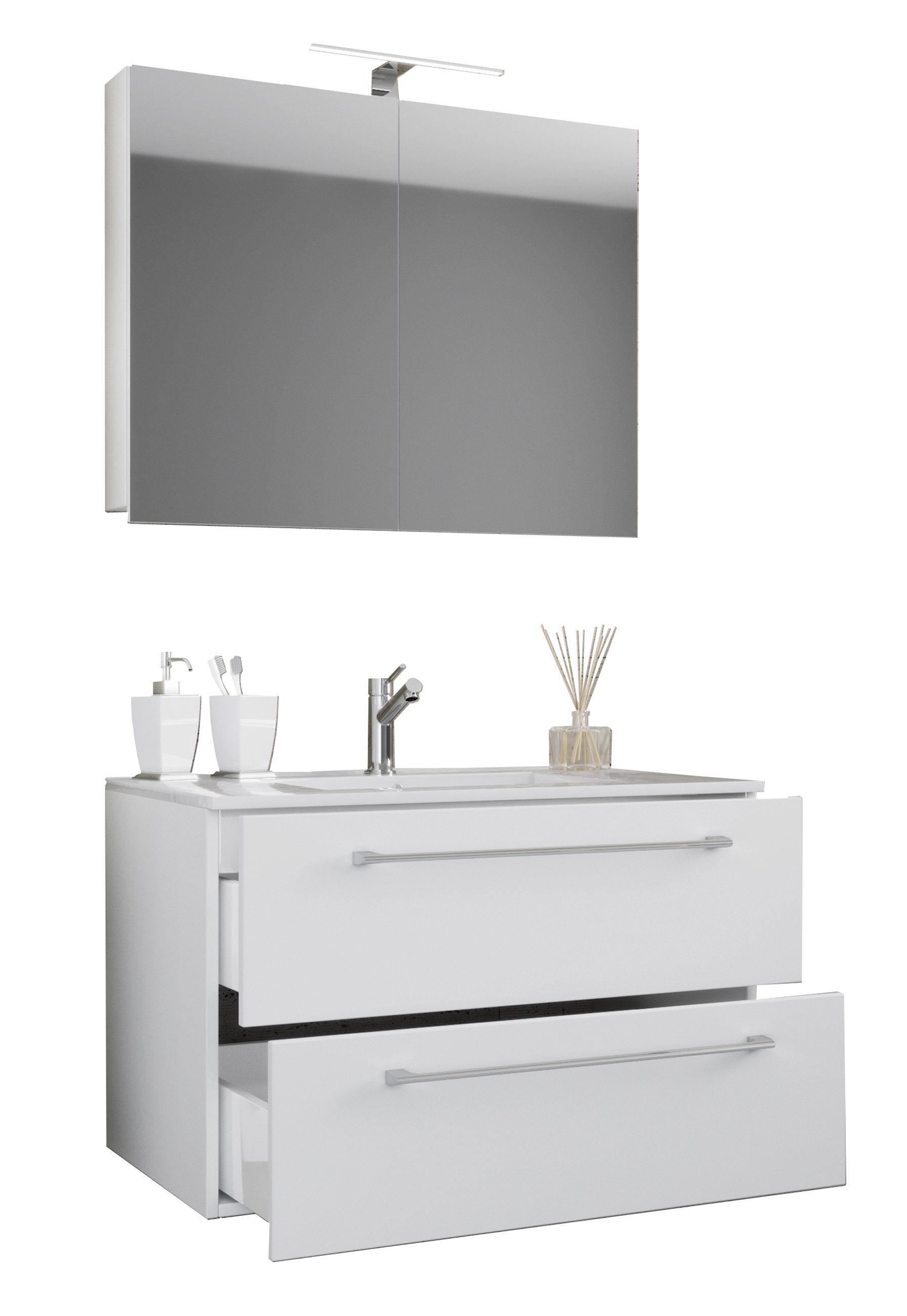 VCM Waschtisch 3-tlg. Waschplatz Waschtisch Badinos Schublade SP