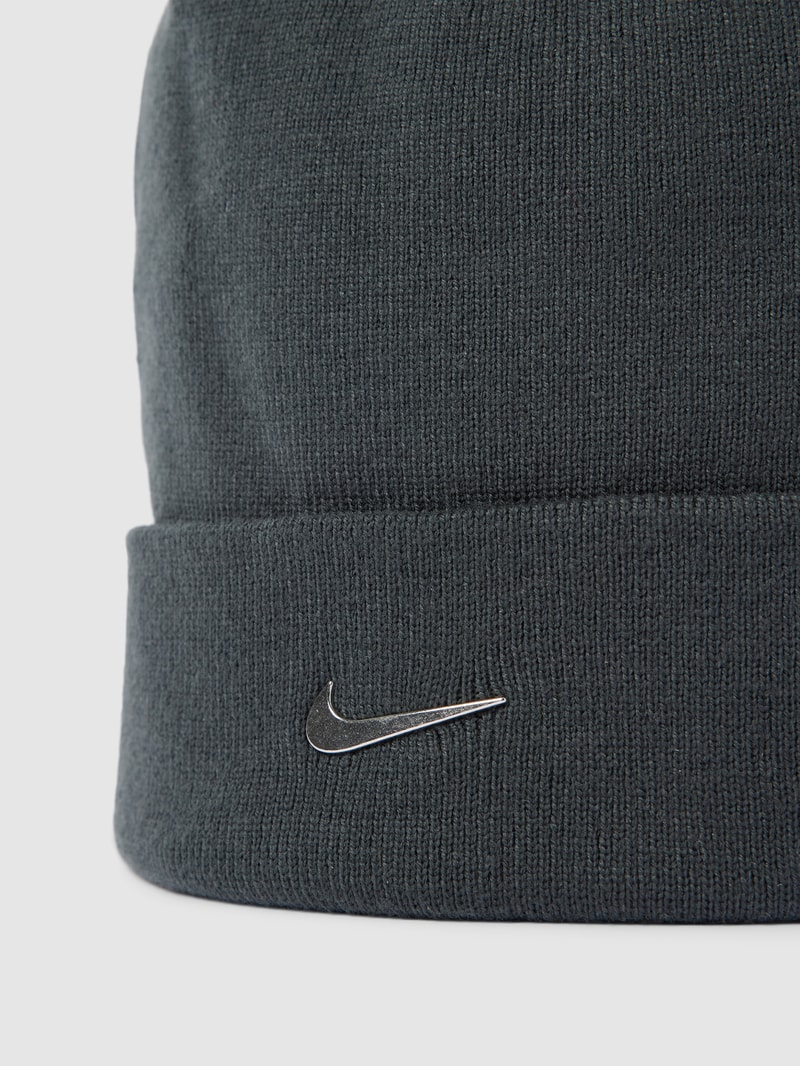 Beanie mit Label-Detail in anthrazit