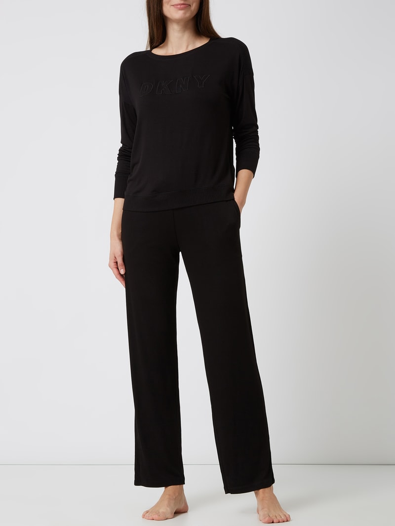 Loungehose mit elastischem Bund in schwarz