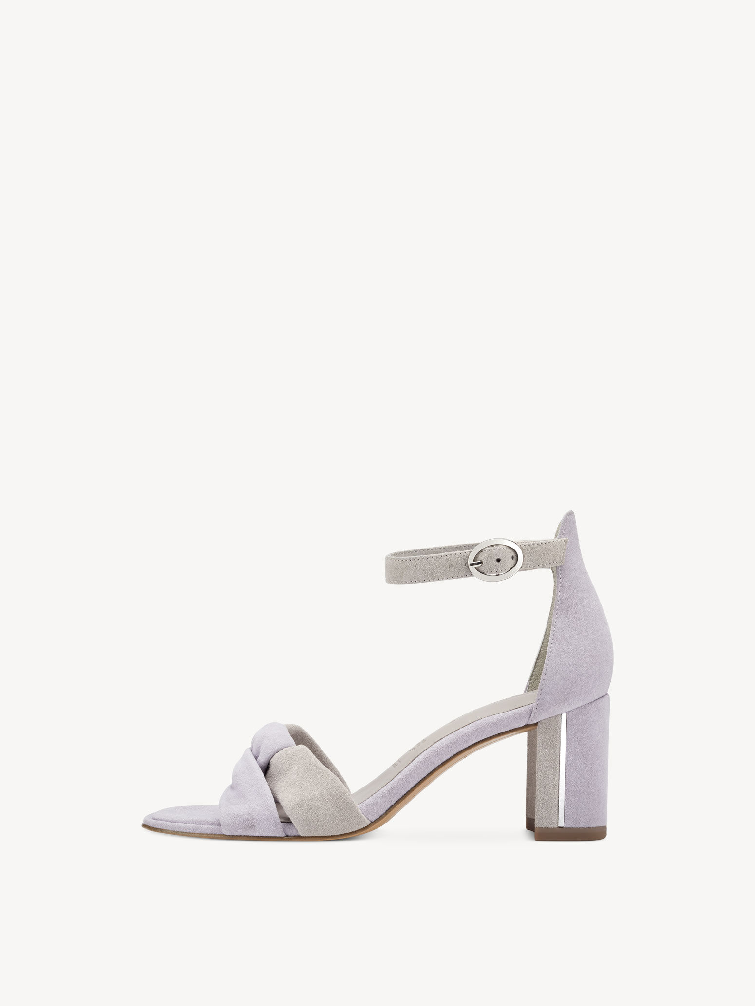 Sandale à talon en cuir - mauve