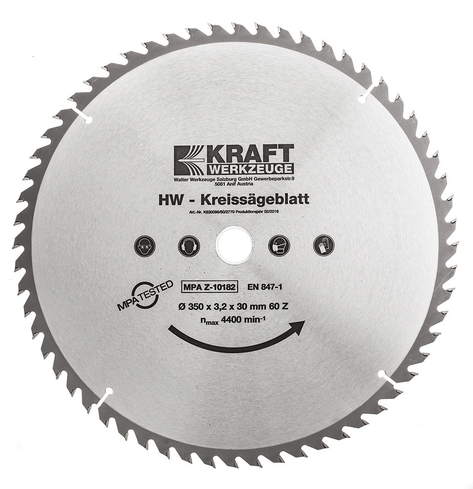 Kraft Werkzeuge HW-Sägeblatt Ø 350 mm