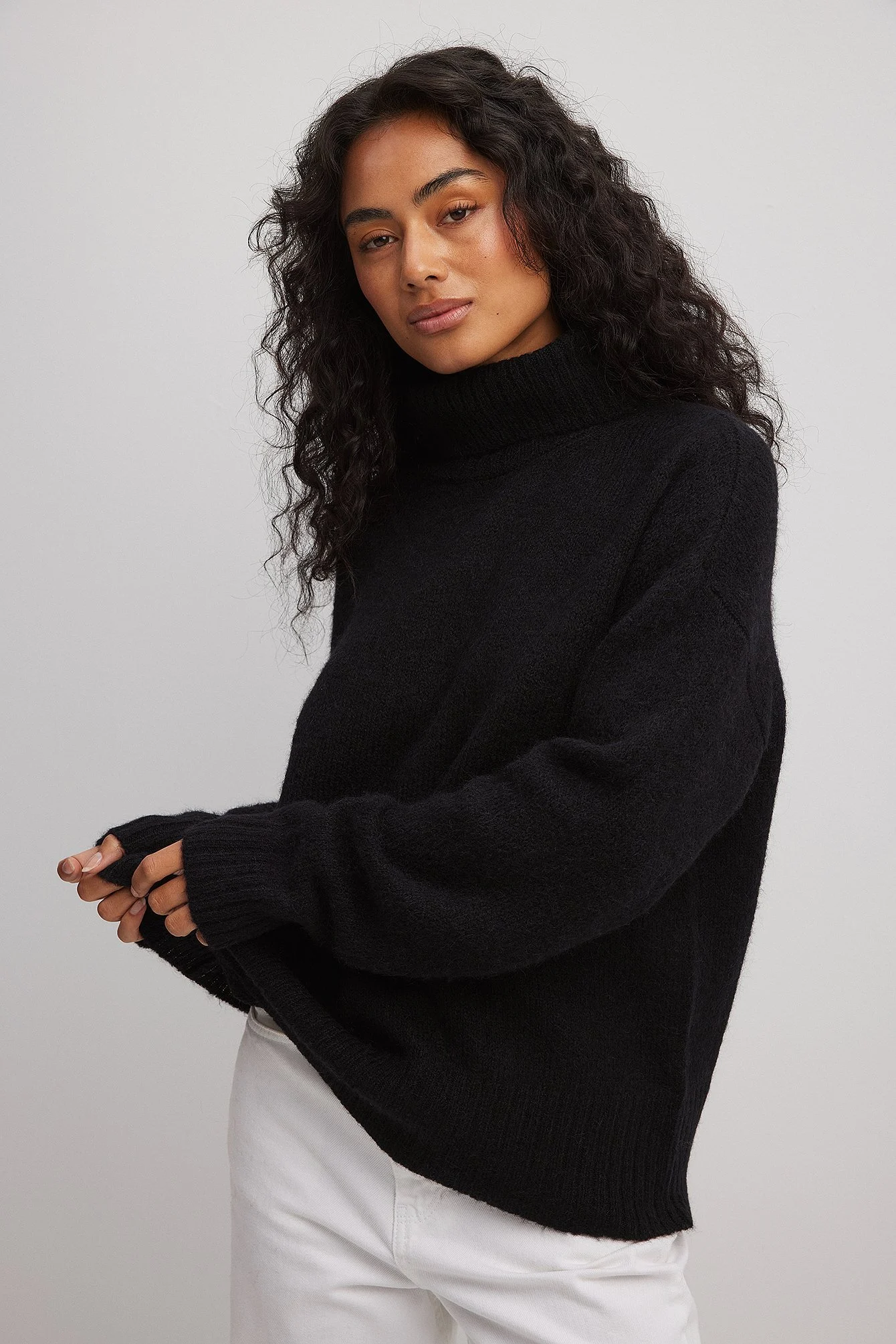 Rollkragenpullover aus Wollmischung