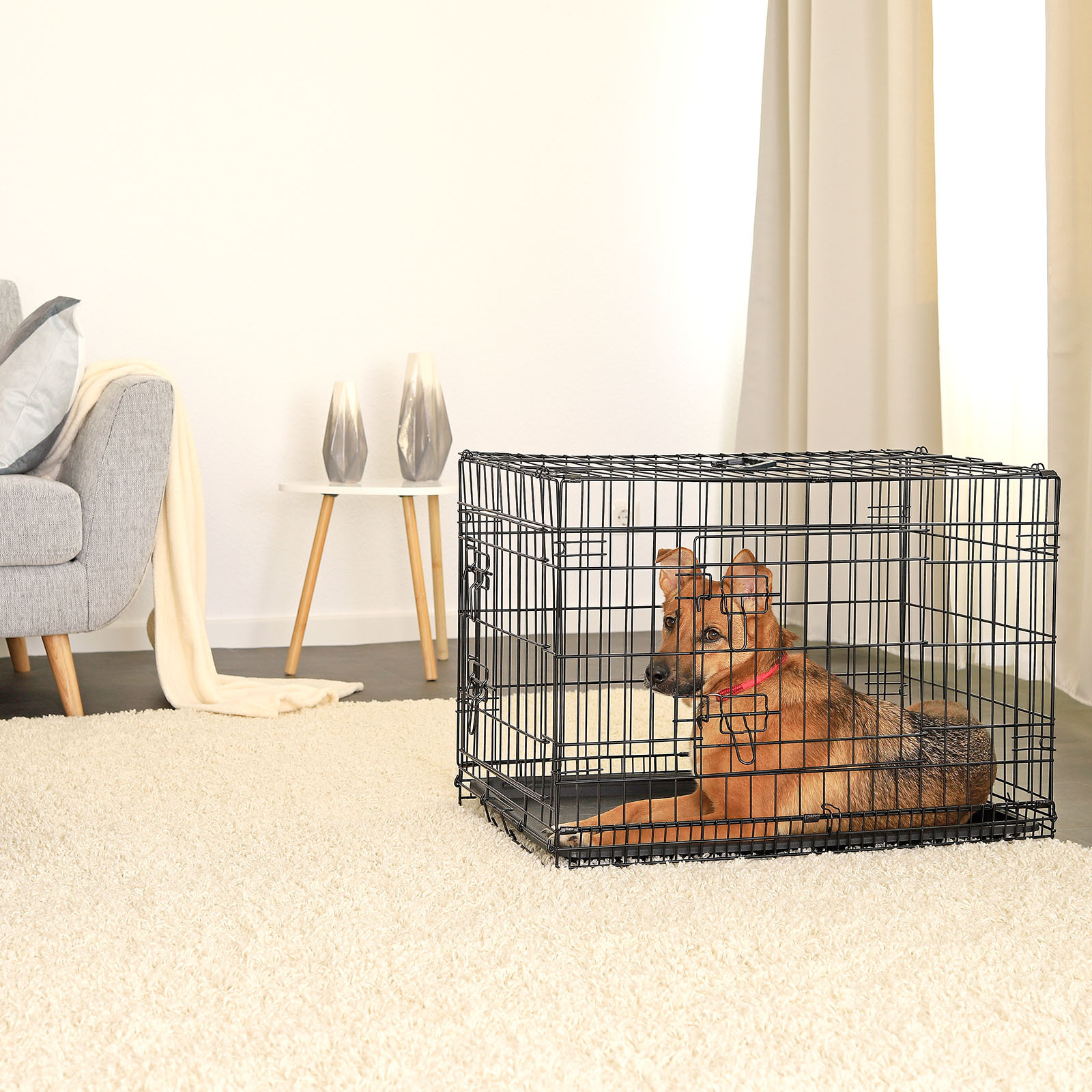 Lionto Transportboxen & Gitterboxen Lionto Hundetransportkäfig Tiertransportbox Hundebox Größe (S) 45x31x36 cm L