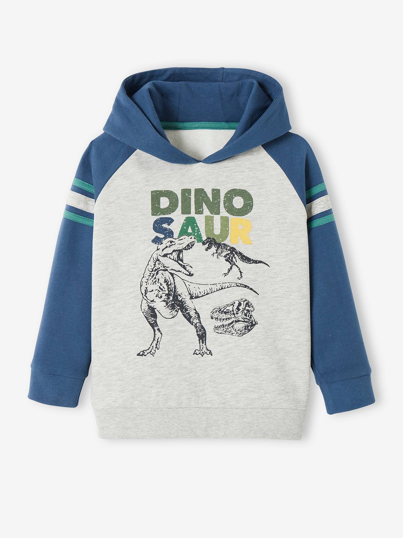 Vertbaudet Jungen Kapuzensweatshirt, Kontrastärmel - blau