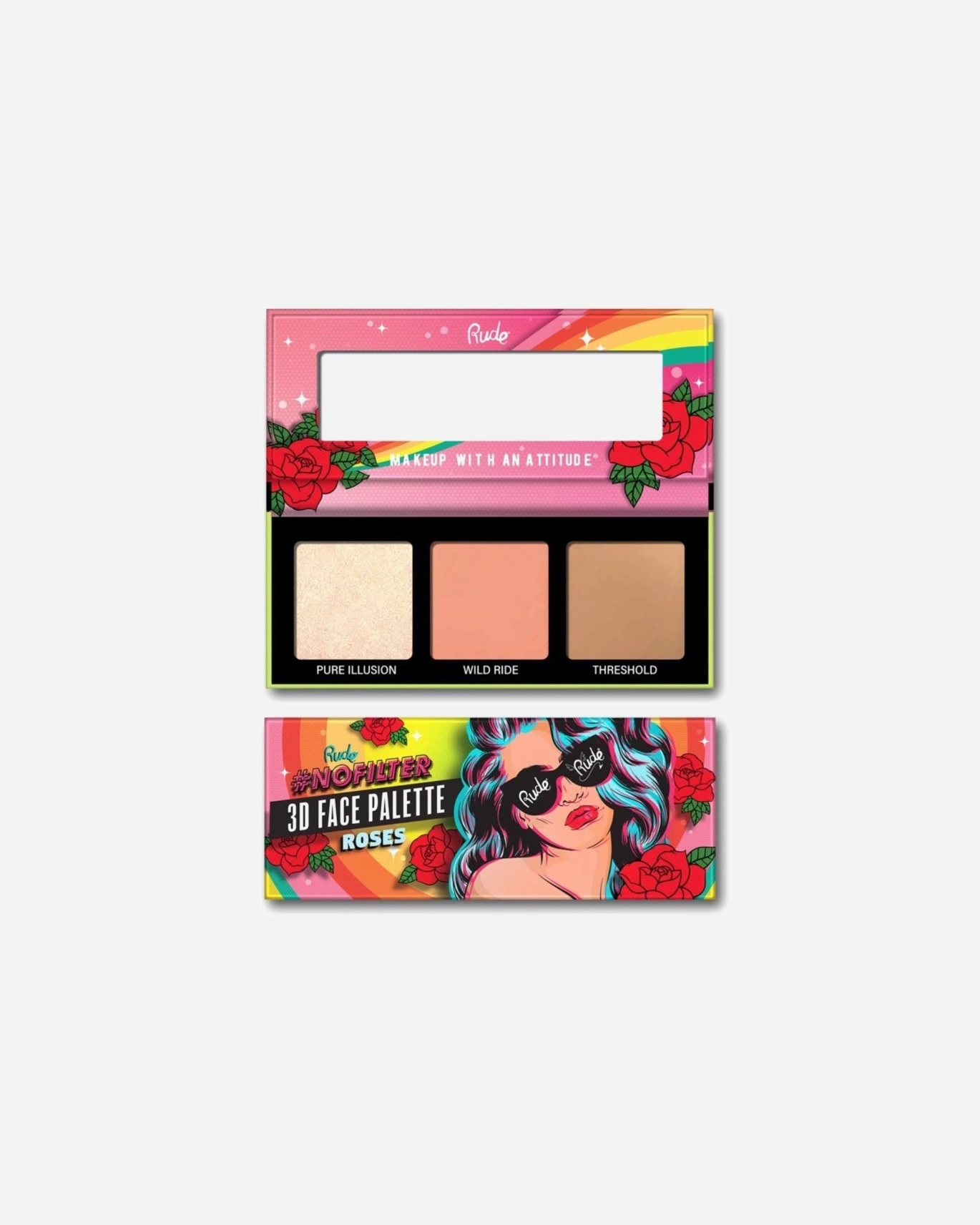 Rude Cosmetics NOFILTER 3D FACE PALETTE [Trandafiri]