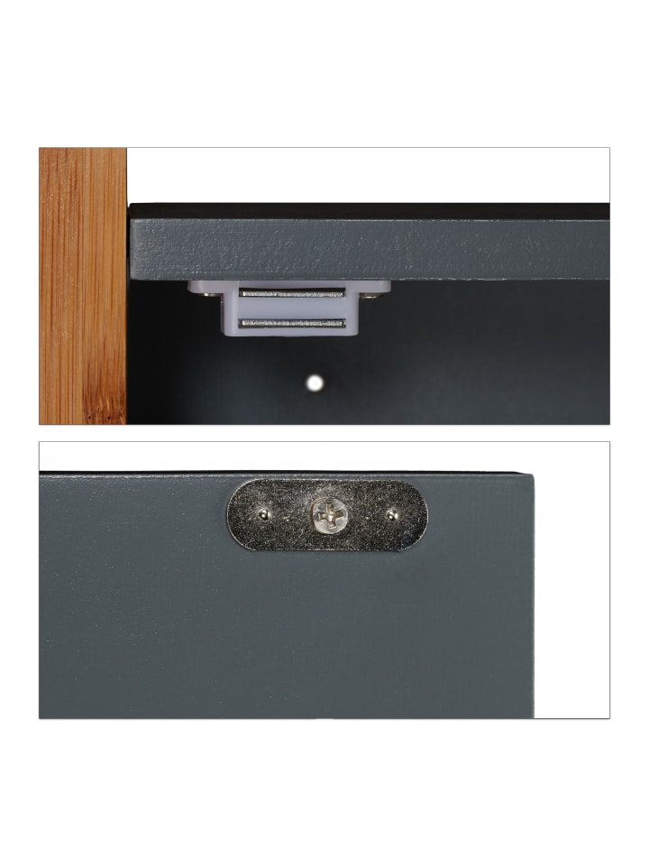 relaxdays Hängeschrank in Dunkelgrau - (B)31,5 x (H)58 x (T)15 cm günstig kaufen onesize