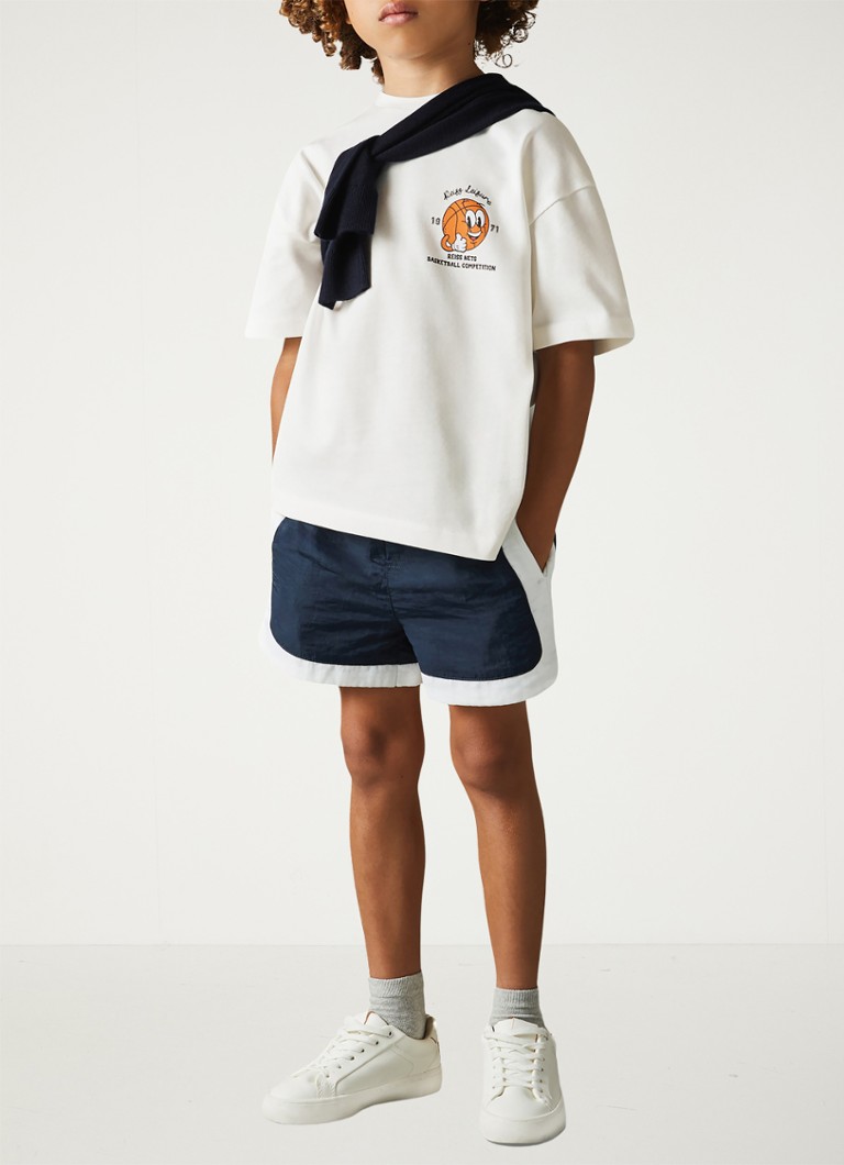 Tricou Reiss Nets, cu croială lejeră, cu logo și imprimeu pe spate.