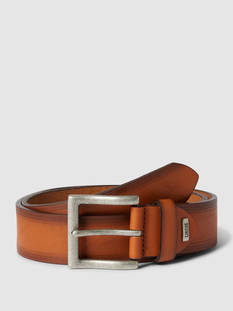 Ledergürtel mit Dornschließe Modell 'CIRO' in cognac