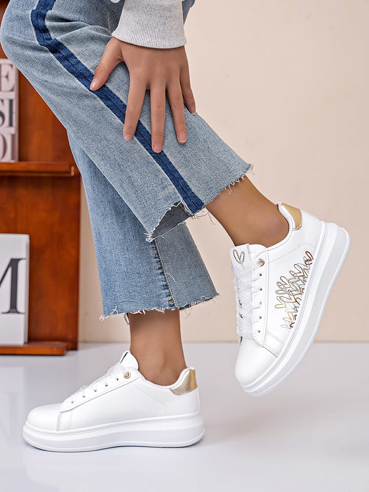 Sixth Sens Sneakers in Weiß/ Gold günstig kaufen