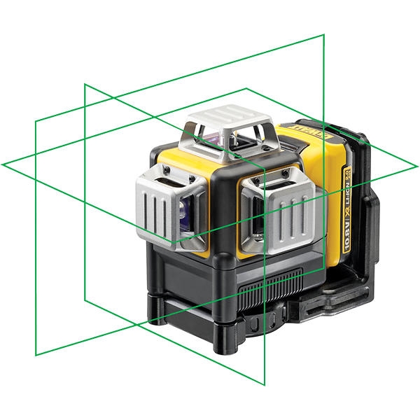 DeWalt DCE089D1GTRID Nivelă laser cu linie în cruce cu autonivelare, fascicul verde, 10.8V 2.0Ah XR Li-Ion + Trepied DE0881T + Receptor DE0892G
