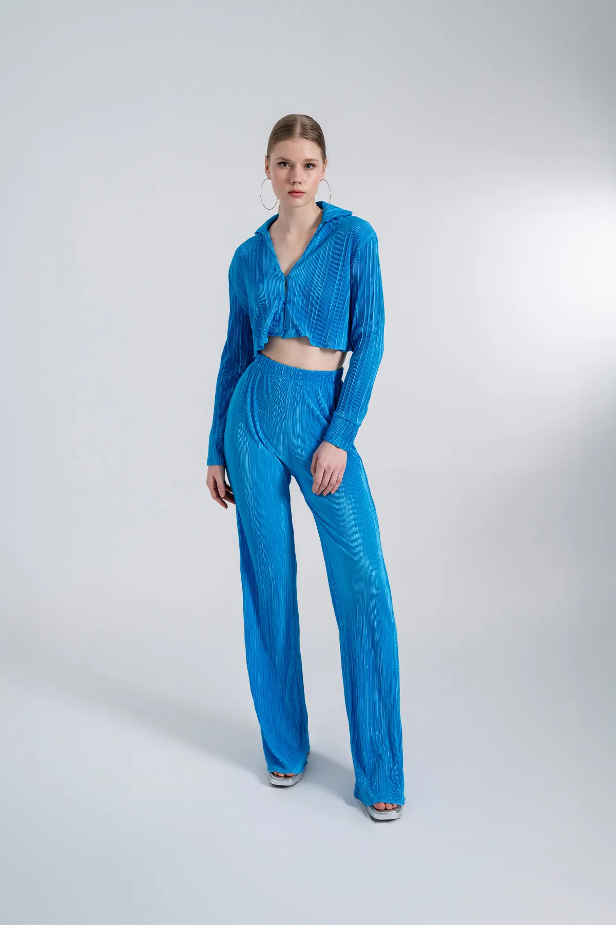 HOLLY LOLLY  Elastische Taille, flexible, bequeme Hose, Blau