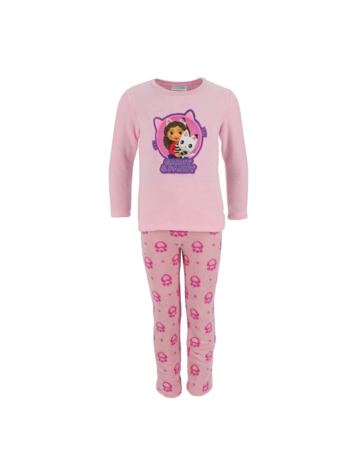 Gabby's Dollhouse Gaby's Dollhouse Coral Fleece Schlafanzug Pyjama für Kinder in Rosa günstig kaufen